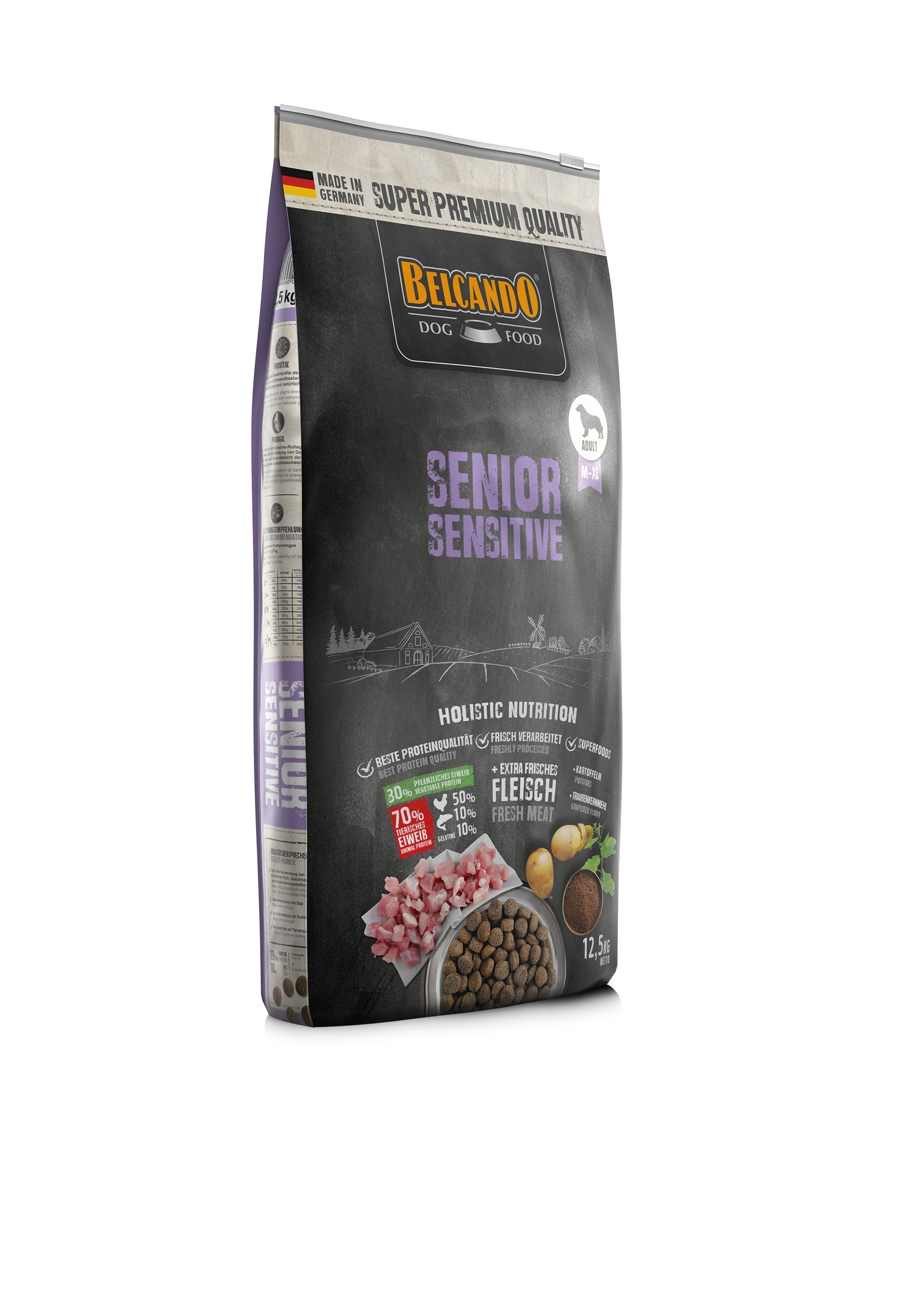 BELCANDO SENIOR SENSITIVE για ηλικιωμένους σκύλους με φυσιολογική δραστηριότητα, με φρέσκο κρέας πουλερικών 12,5kg